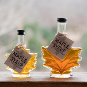 Maple syrup, leaf bottle